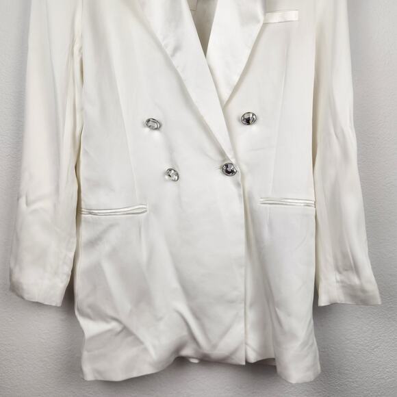 Retrofete Ilaria Blazer Dress White Size Large Bridal Wedding NWT Double Breast - Picture 5 of 15